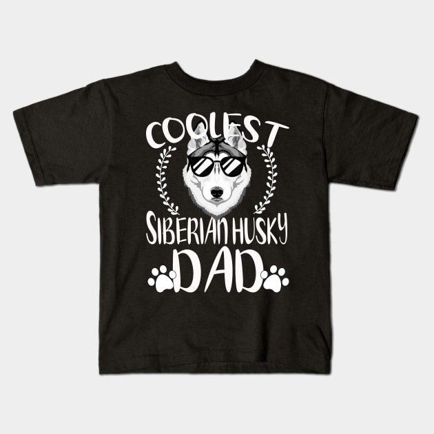 Glasses Coolest Siberian Husky Dog Dad Kids T-Shirt by mlleradrian